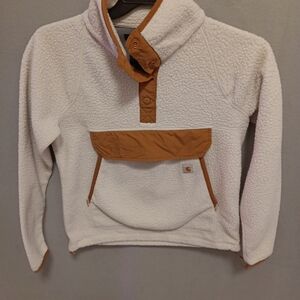 Carhartt Tan and White Sherpa Jacket Size XS.  ONE OF A KIND